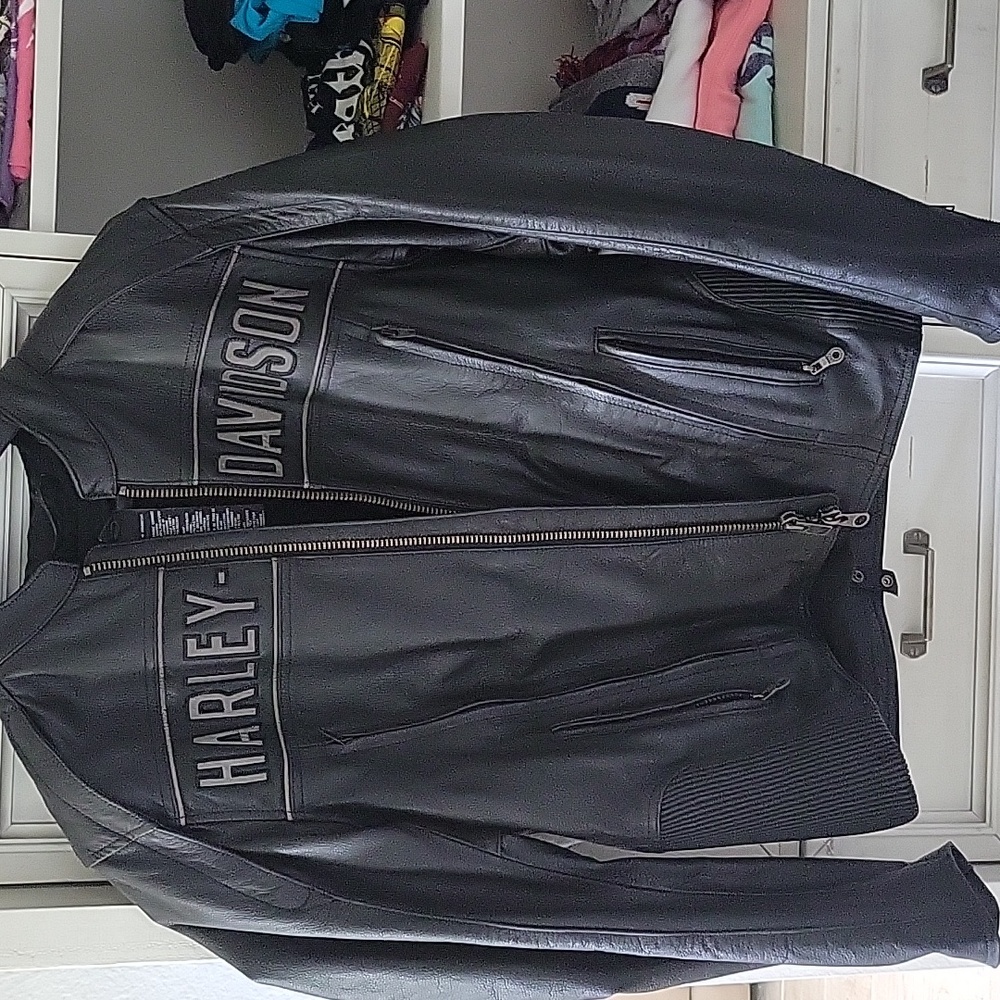 Harley-Davidson Black Leather Bomber Jacket